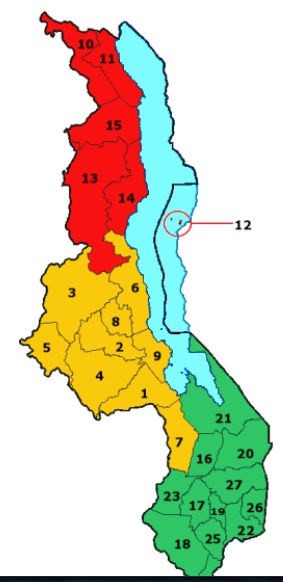 Malawi Map Districts